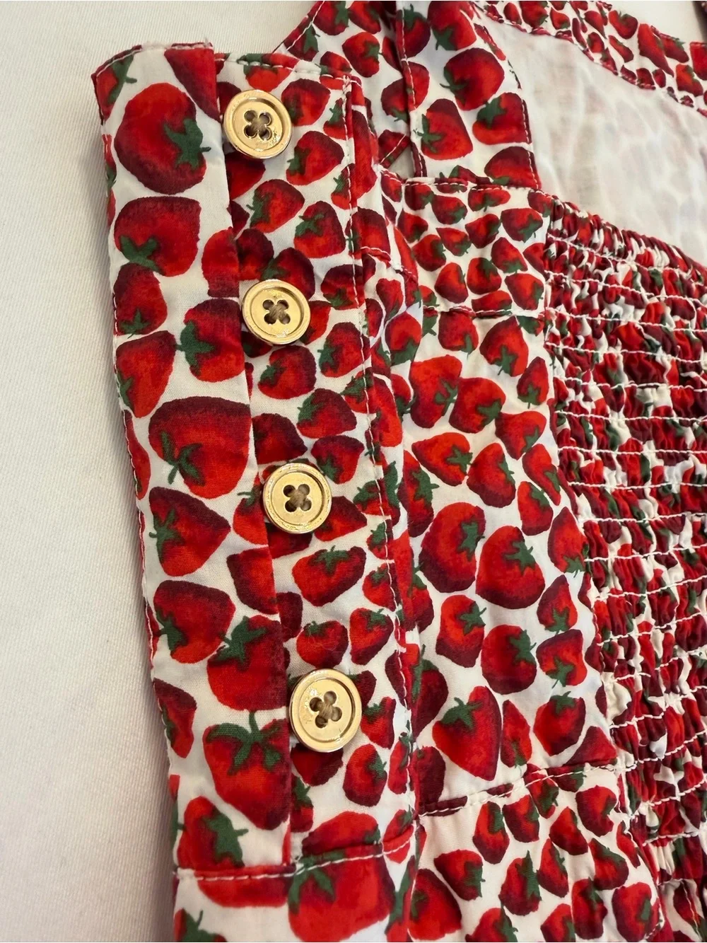 J. Crew Crewcuts Girls Red Strawberry Print Romper Size 10
